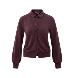YAYA Jersey Double Layer Blouse in Fudge Purple by YAYA