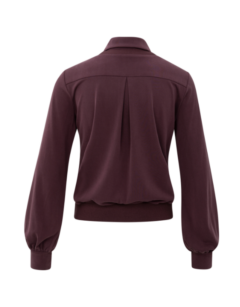 YAYA Jersey Double Layer Blouse in Fudge Purple by YAYA
