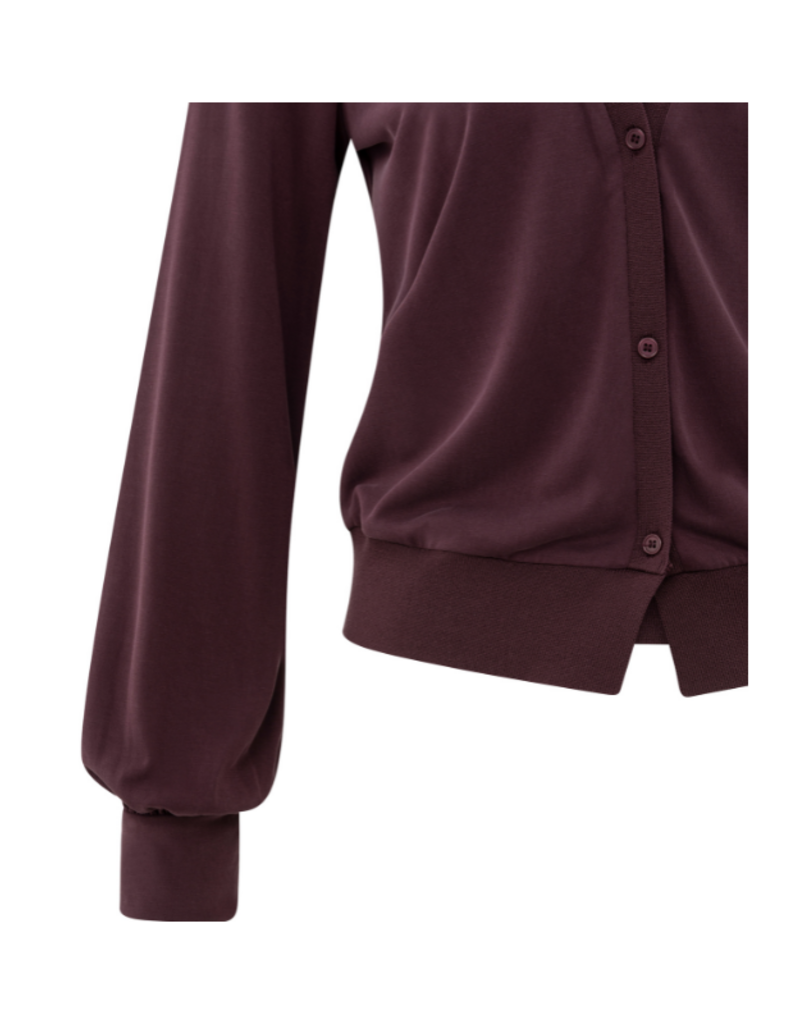 YAYA Jersey Double Layer Blouse in Fudge Purple by YAYA