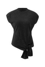 YAYA Sleeveless Sequin Sweater Black by YAYA
