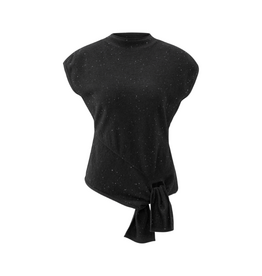 YAYA Sleeveless Sequin Sweater Black by YAYA