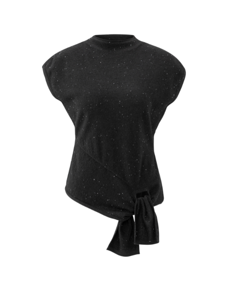 YAYA Sleeveless Sequin Sweater Black by YAYA