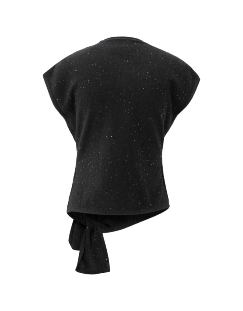 YAYA Sleeveless Sequin Sweater Black by YAYA