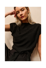 YAYA Sleeveless Sequin Sweater Black by YAYA