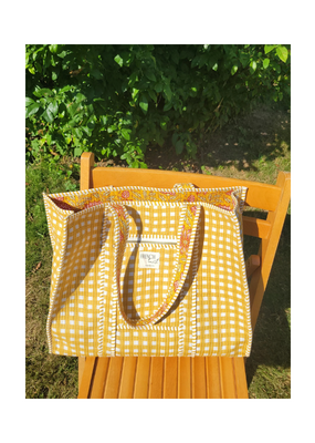 French Toast Weekend Tote in Gingham Golden by French Toast