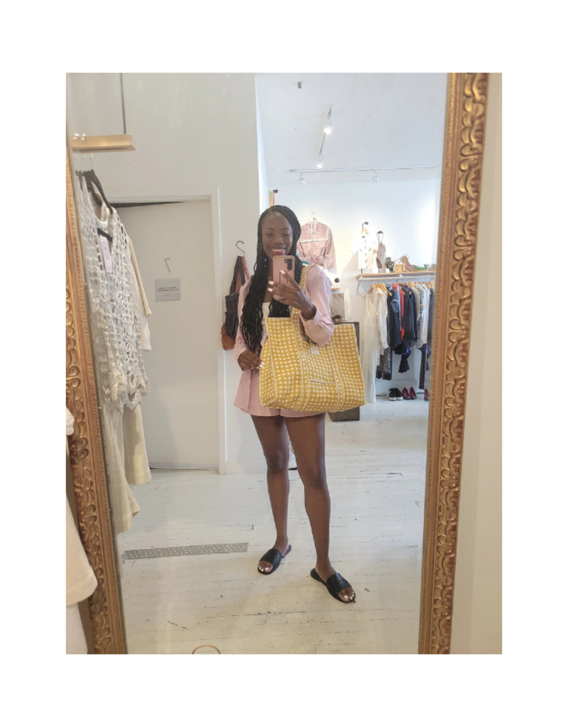 French Toast Weekend Tote in Gingham Golden by French Toast