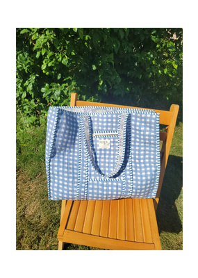 French Toast Weekend Tote in Gingham Blue by French Toast