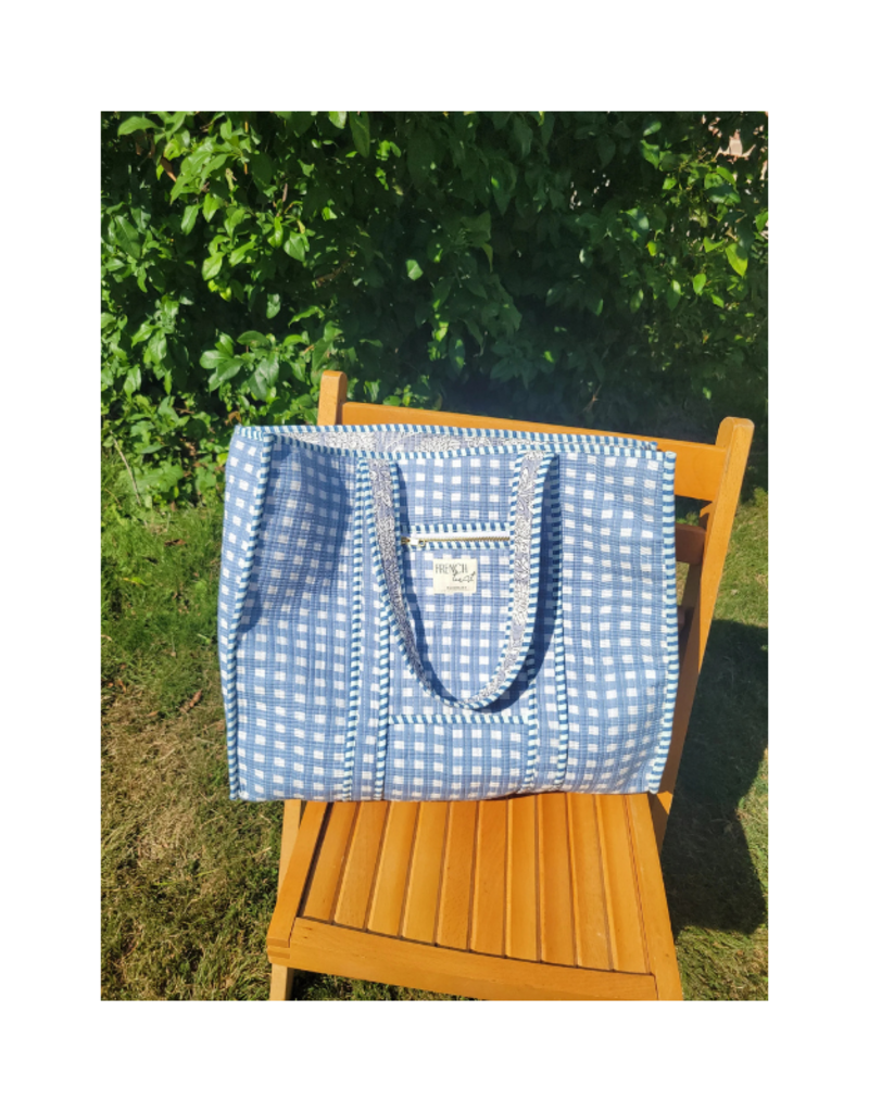 French Toast Weekend Tote in Gingham Blue by French Toast