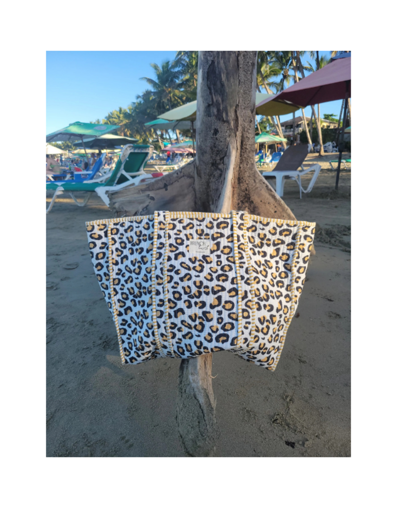 French Toast Weekend Tote in White Cheetah by French Toast