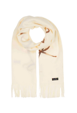 Fraas Needlepunch Bow Scarf in Off White by Fraas