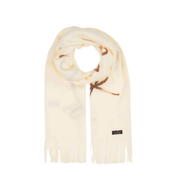 Fraas Needlepunch Bow Scarf in Off White by Fraas