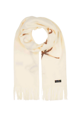 Fraas Needlepunch Bow Scarf in Off White by Fraas
