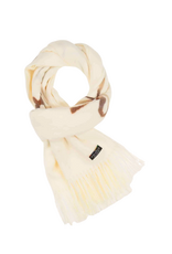Fraas Needlepunch Bow Scarf in Off White by Fraas