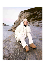 Fraas Needlepunch Bow Scarf in Off White by Fraas