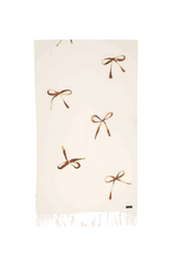 Fraas Needlepunch Bow Scarf in Off White by Fraas