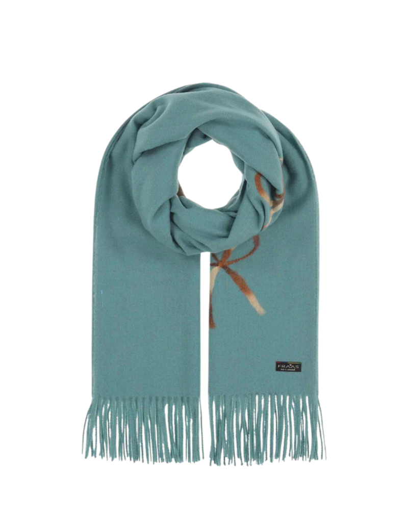 Fraas Needlepunch Bow Scarf in Teal by Fraas