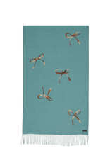 Fraas Needlepunch Bow Scarf in Teal by Fraas