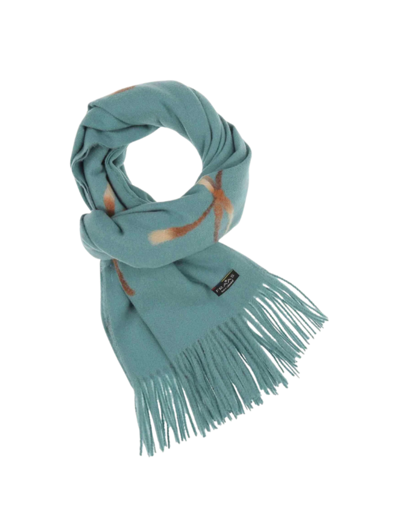 Fraas Needlepunch Bow Scarf in Teal by Fraas