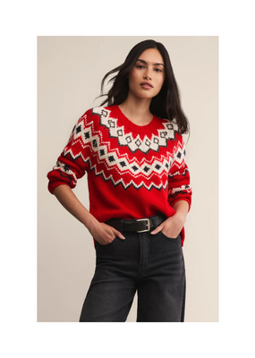 Z Supply Adornment Sweater in Festive Red by Z Supply