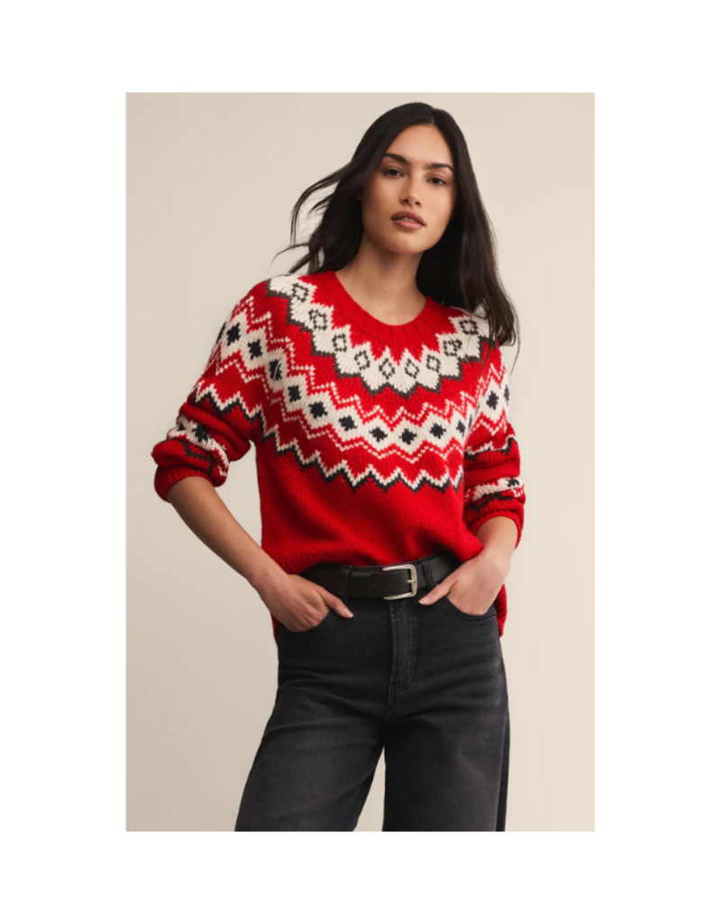 Z Supply Adornment Sweater in Festive Red by Z Supply