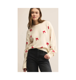Z Supply Tie The Ribbon Sweater in Warm White by Z Supply