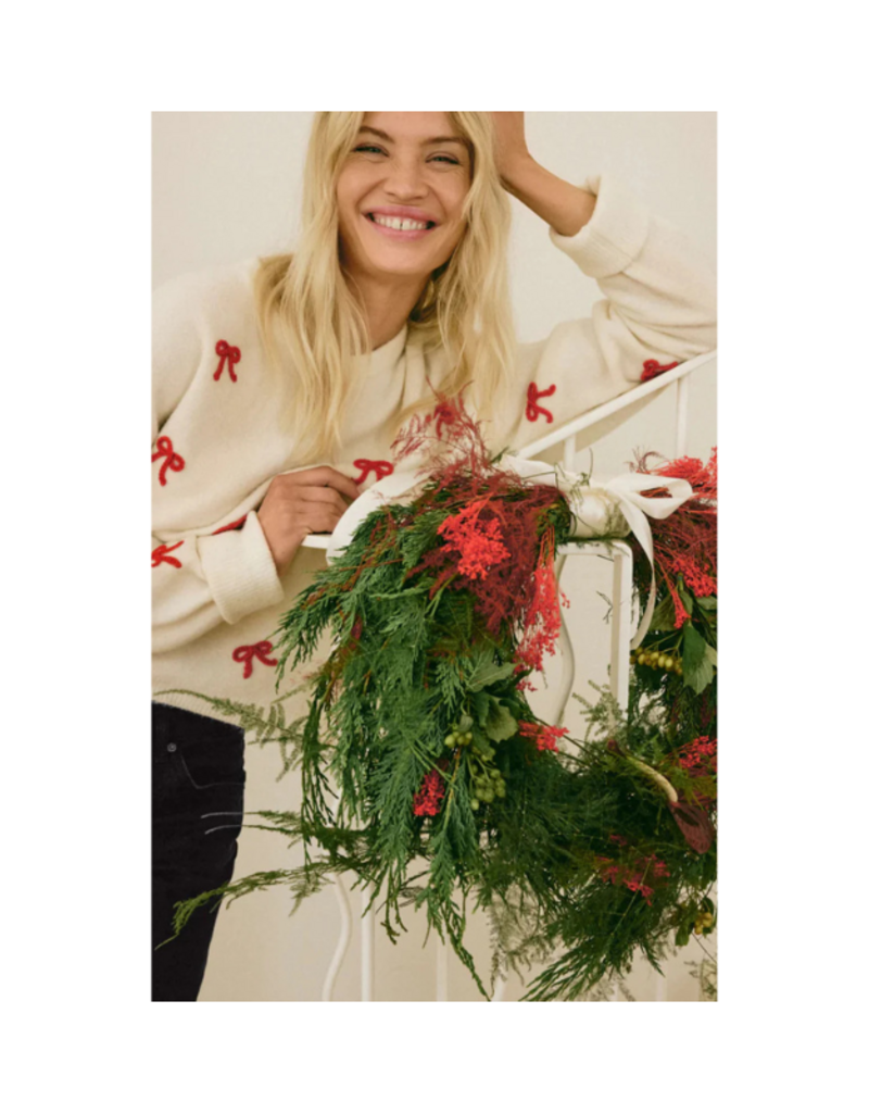 Z Supply Tie The Ribbon Sweater in Warm White by Z Supply