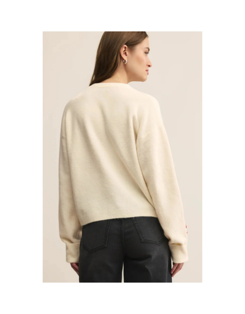 Z Supply Tie The Ribbon Sweater in Warm White by Z Supply