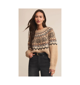 Z Supply Kenaby Fairisle Sweater in Oatmeal Heather by Z Supply