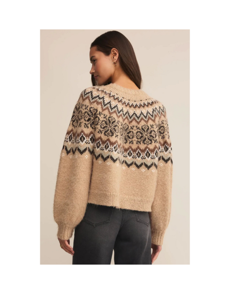Z Supply Kenaby Fairisle Sweater in Oatmeal Heather by Z Supply