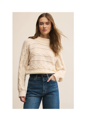 Z Supply Arctic Cable Sweater in Warm White by Z Supply