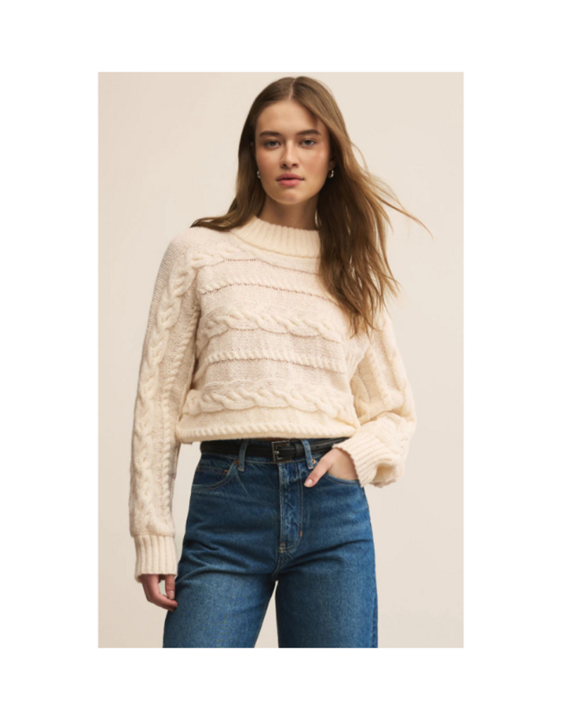 Z Supply Arctic Cable Sweater in Warm White by Z Supply