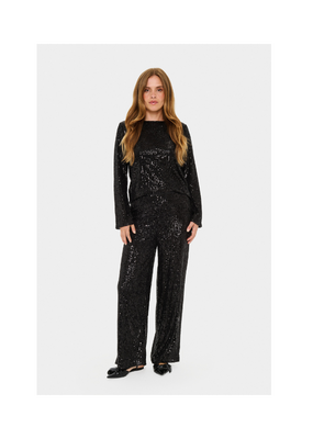 Saint Tropez Neyana Sequin Pant in Black by Saint Tropez