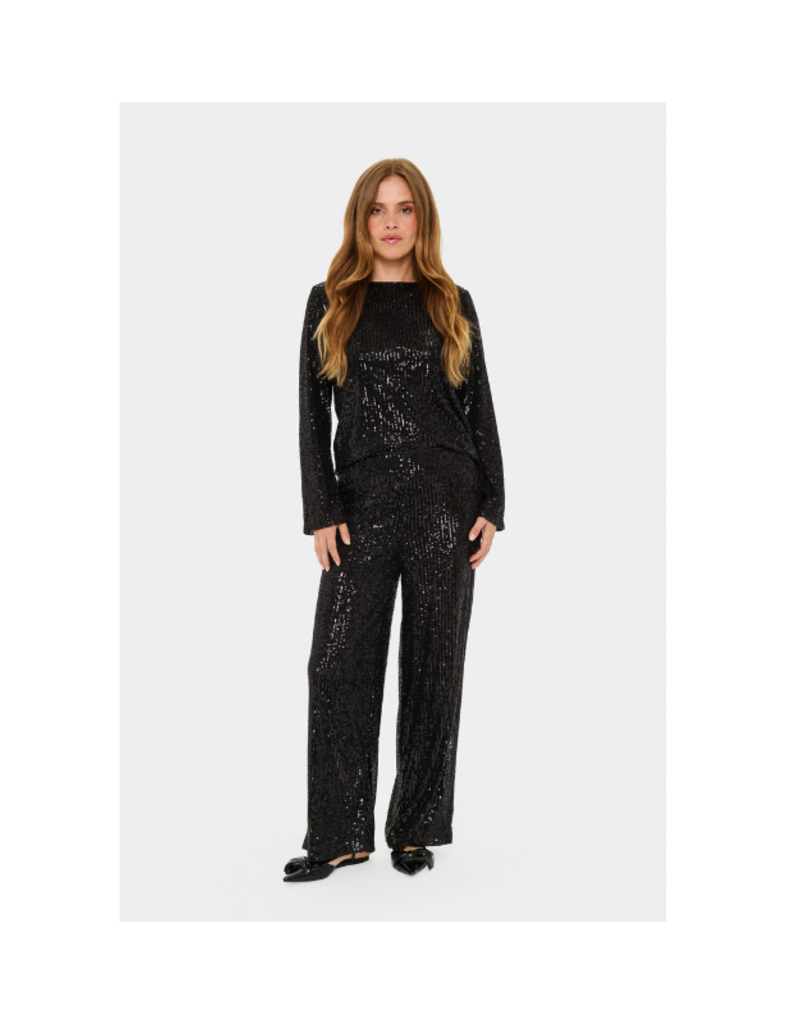 Saint Tropez Neyana Sequin Pant in Black by Saint Tropez