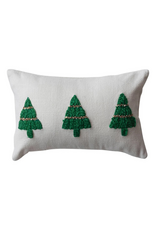Creative Co-Op Embroidered Trees Lumbar Pillow