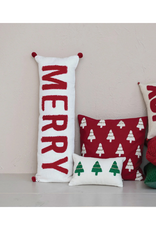 Creative Co-Op Embroidered Trees Lumbar Pillow