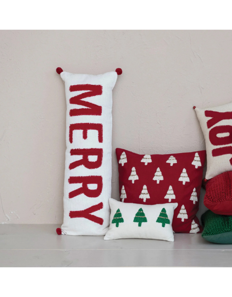 Creative Co-Op Embroidered Trees Lumbar Pillow