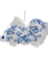 Glass Blue & White Fish Ornament