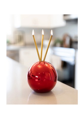 Everlasting Candle Co Neva Vase in Red Metallic by Everlasting Candle Co