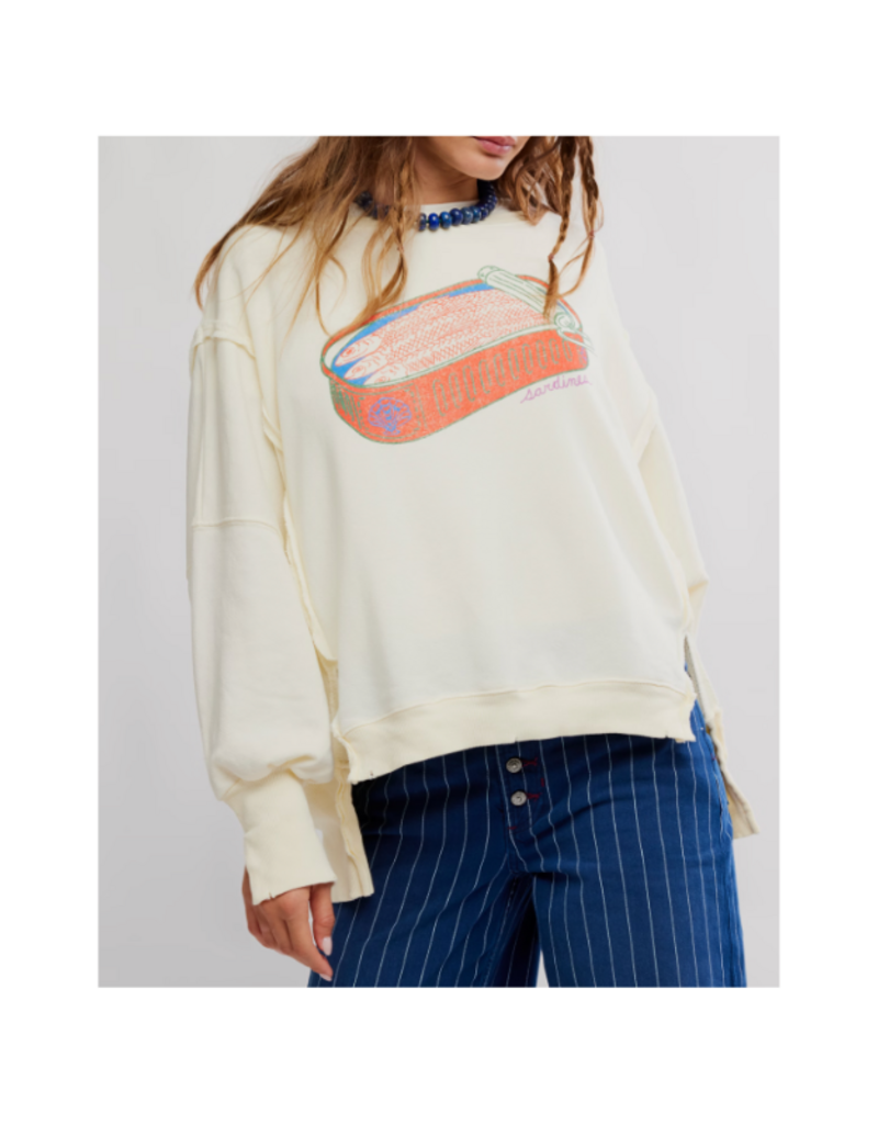 Free People Graphic Camden Sweater in Sardine Combo by Free People