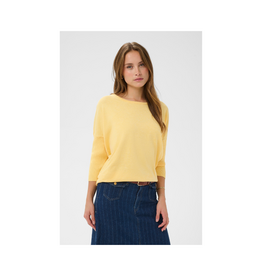 Saint Tropez Mila Roundneck Pullover in Lemon Drop Melange by Saint Tropez