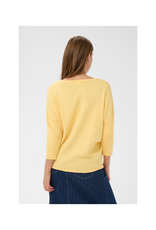 Saint Tropez Mila Roundneck Pullover in Lemon Drop Melange by Saint Tropez