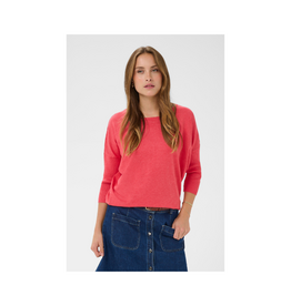 Saint Tropez Mila Roundneck Pullover in Honeysuckle Melange by Saint Tropez