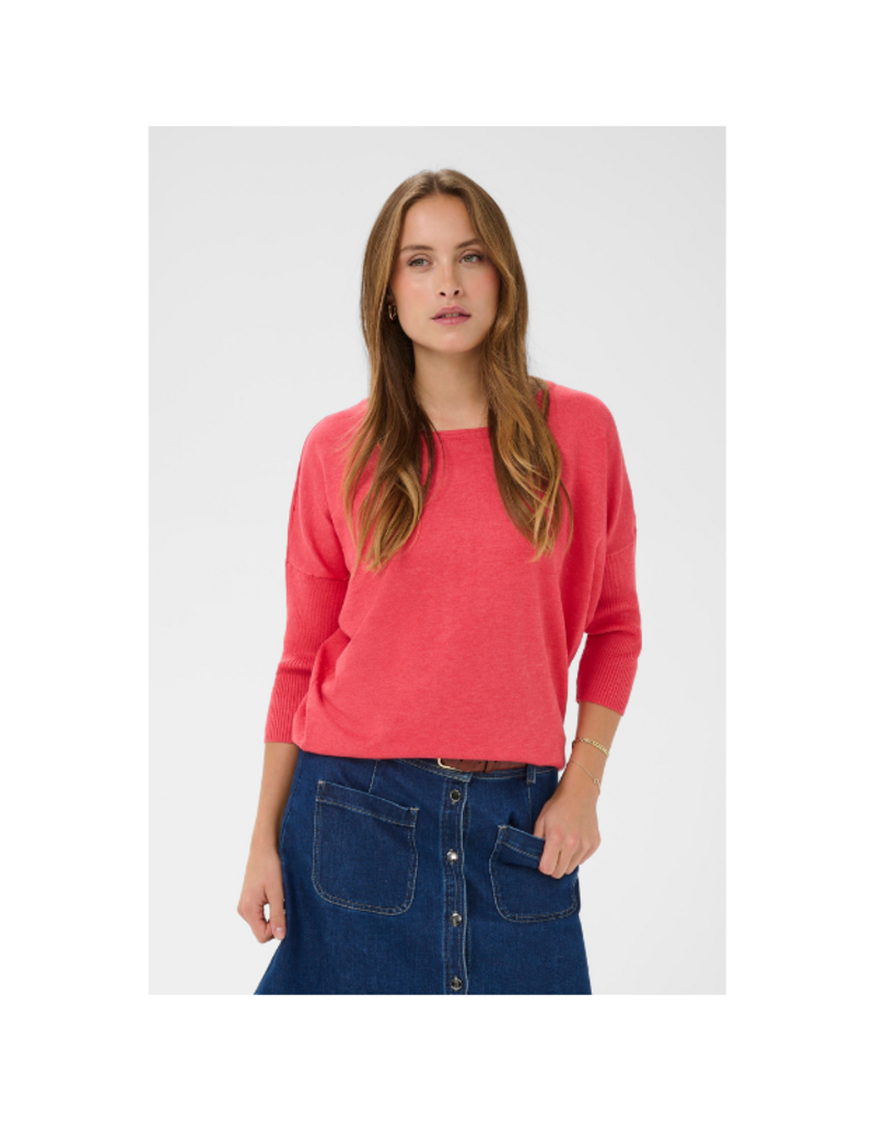 Saint Tropez Mila Roundneck Pullover in Honeysuckle Melange by Saint Tropez