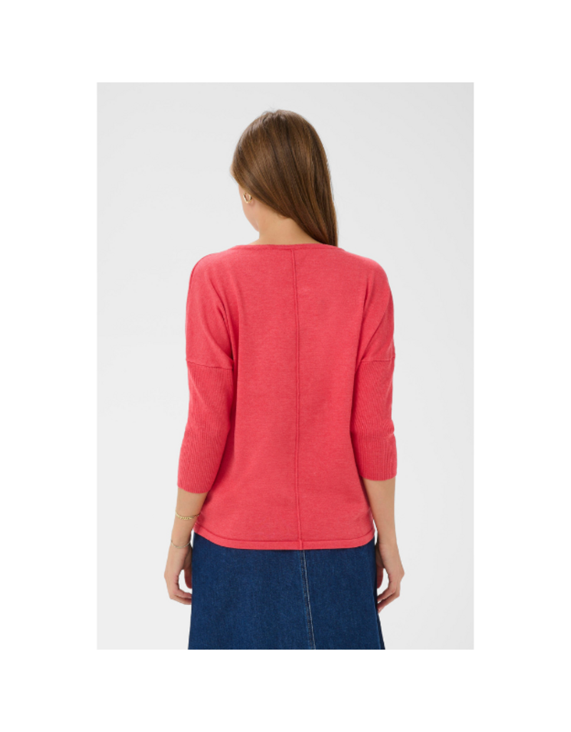 Saint Tropez Mila Roundneck Pullover in Honeysuckle Melange by Saint Tropez