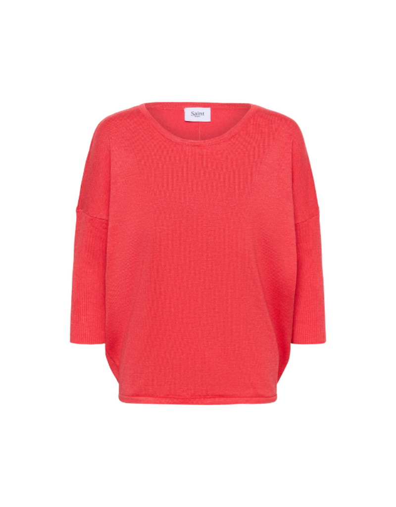 Saint Tropez Mila Roundneck Pullover in Honeysuckle Melange by Saint Tropez