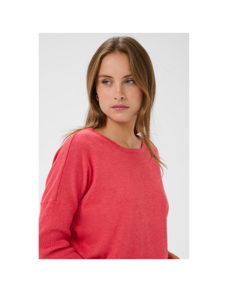 Saint Tropez Mila Roundneck Pullover in Honeysuckle Melange by Saint Tropez