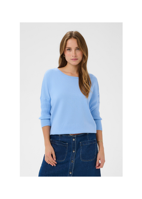 Saint Tropez Mila Roundneck Pullover in Kentucky Blue by Saint Tropez