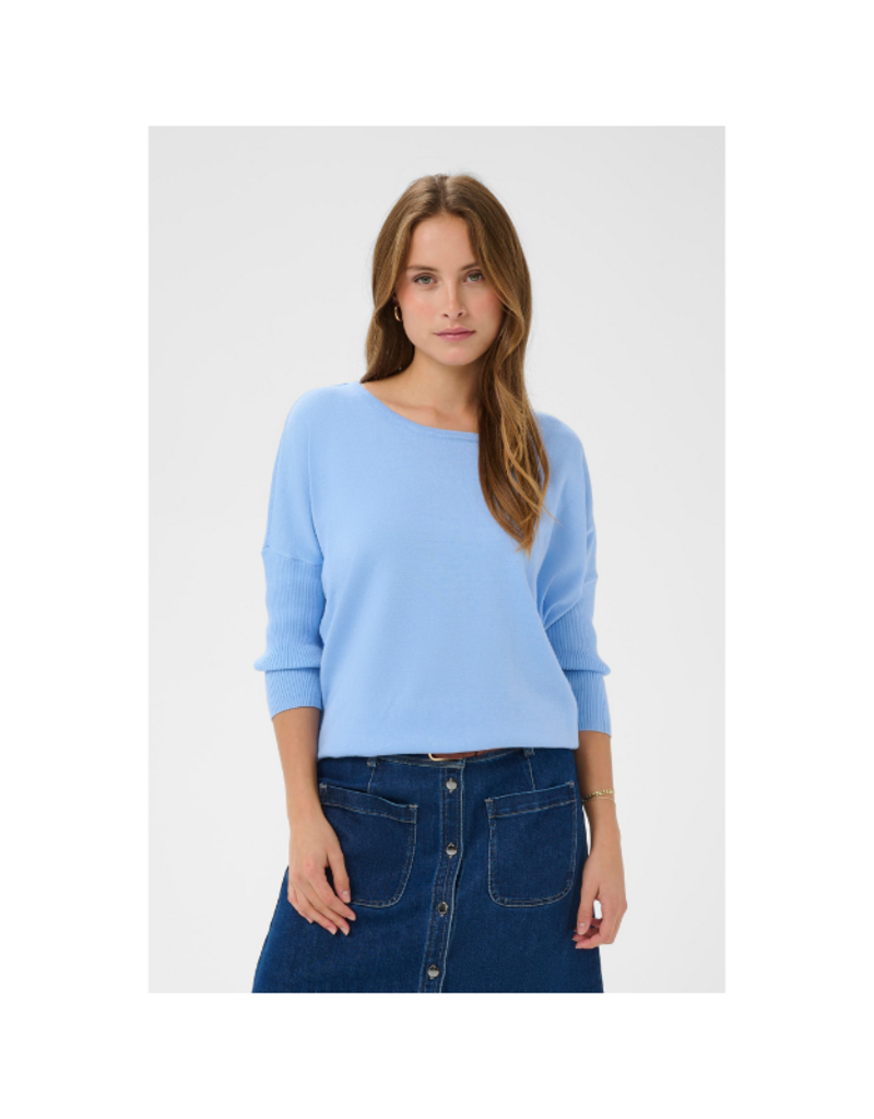 Saint Tropez Mila Roundneck Pullover in Kentucky Blue by Saint Tropez