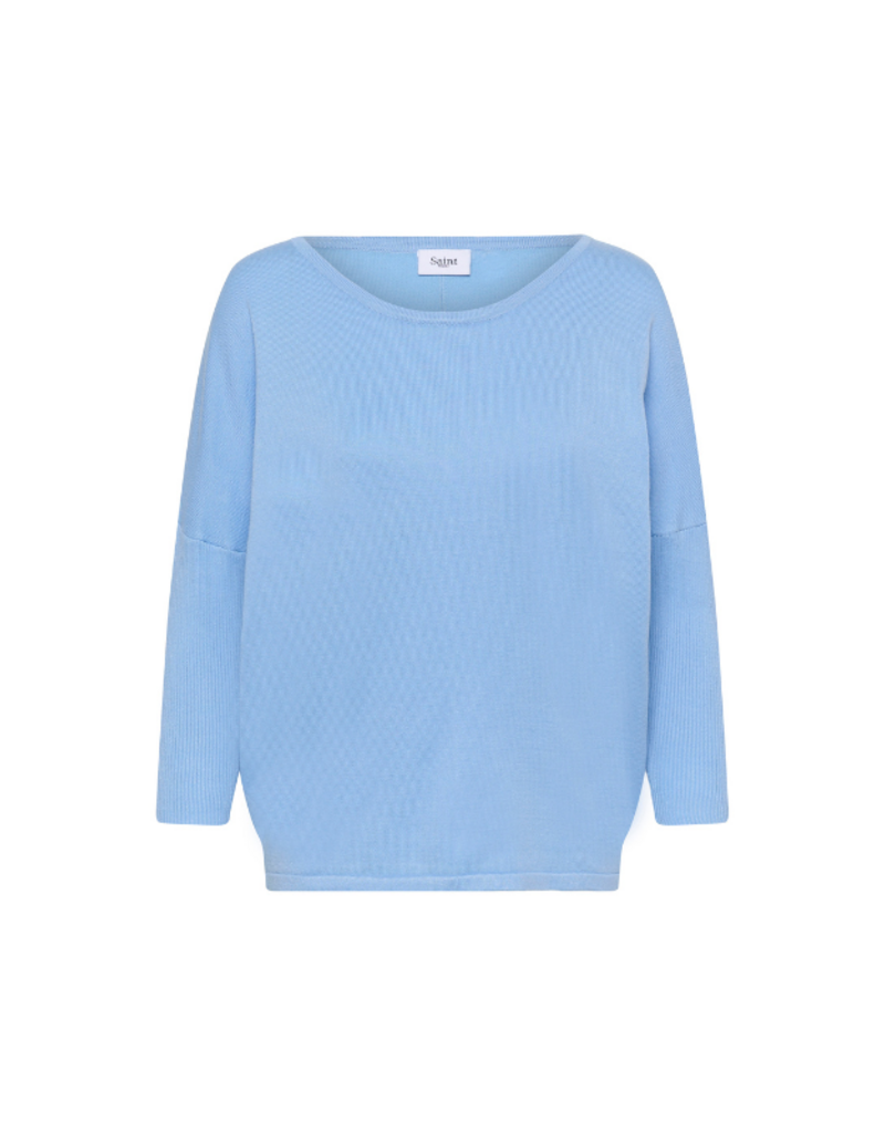 Saint Tropez Mila Roundneck Pullover in Kentucky Blue by Saint Tropez