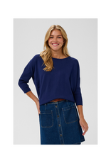 Saint Tropez Mila Roundneck Pullover in Navy Peony by Saint Tropez